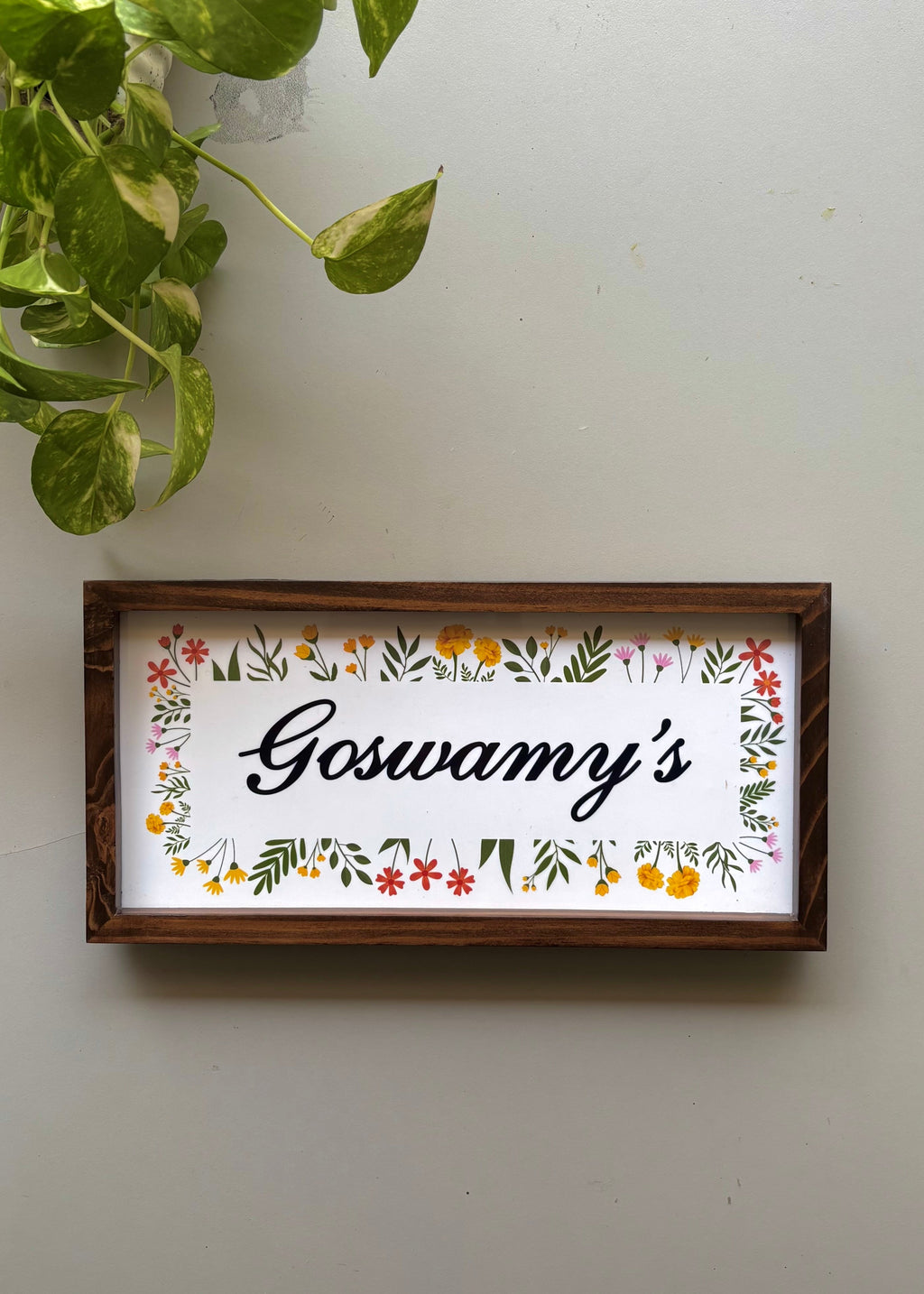 Floral Bliss Name Plate for Home