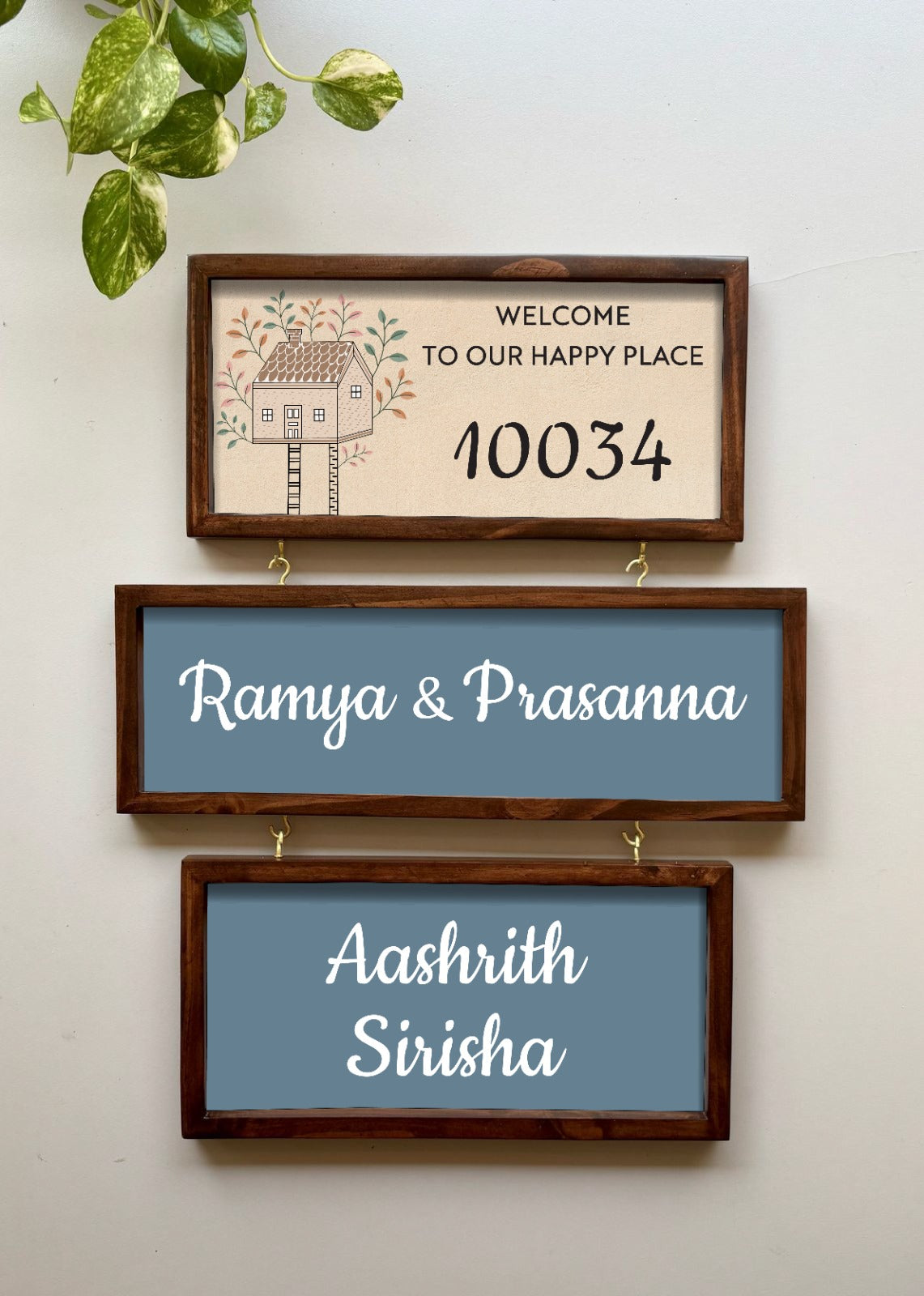 Customisable Hanging Wooden Nameplate