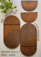 Oval Wooden Wall Shelf- Set of Two