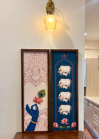 Gopal Kripa – Lord Krishna & Kamdhenu Hindu Spiritual Wall Art Set