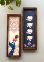 Gopal Kripa – Lord Krishna & Kamdhenu Hindu Spiritual Wall Art Set