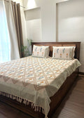 Bageecha Hand Block Printed Soft Jute Bedsheet Set