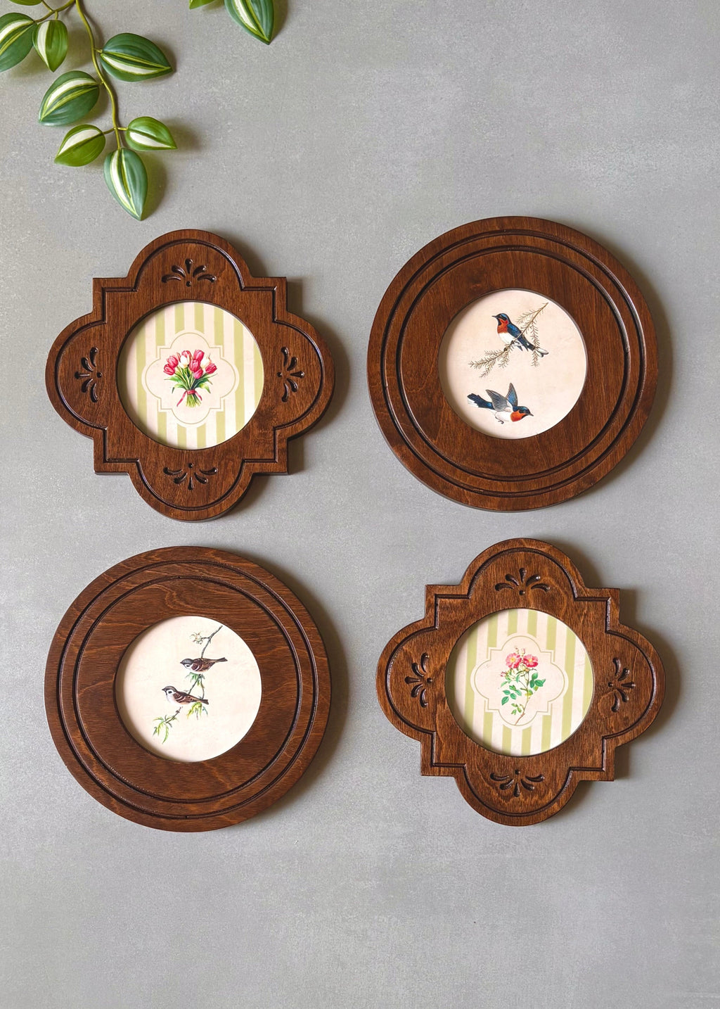 Birdsong and Blossom Wall Art- Set of Four