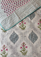 Mehzica 100% Mulmul Cotton Reversible AC Dohar – Hand Block Printed