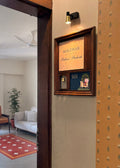 Vrindavan - Wooden Nameplate for Home with Brass Bell