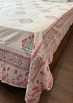 Mehek 100% Cotton Hand Block Printed 300 TC Bedsheet Set