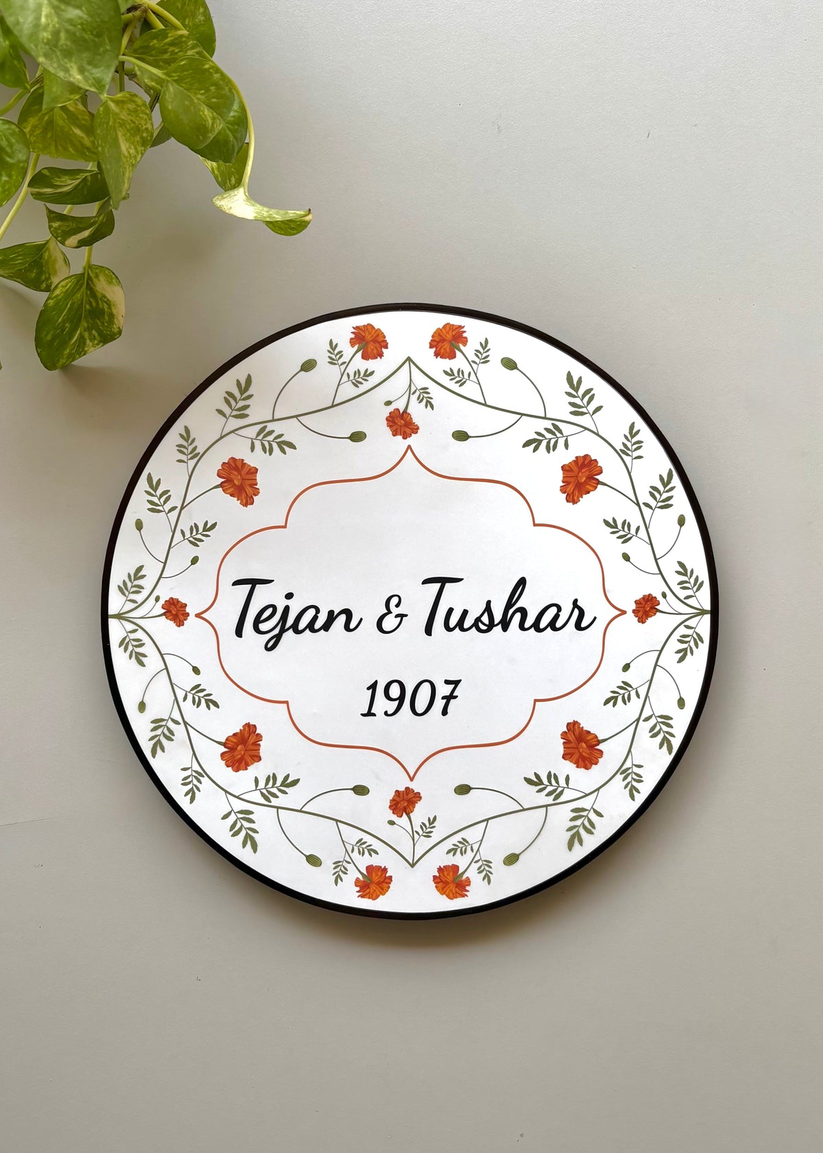 Marigold Round Name Plate