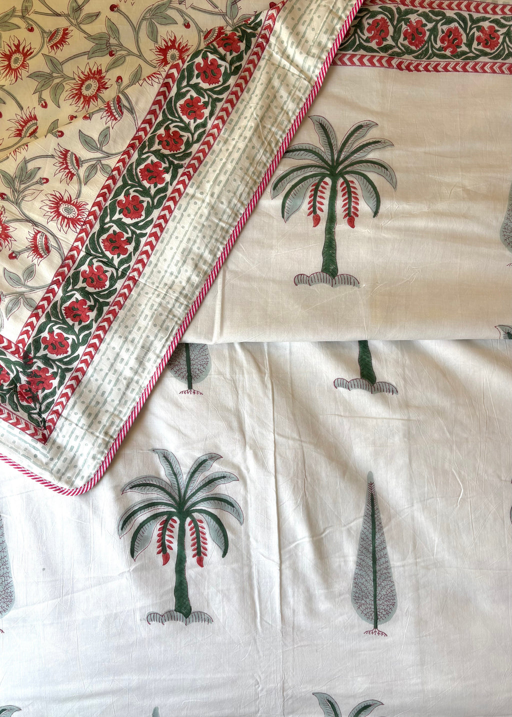 Taru 100% Mulmul Cotton Reversible AC Dohar – Hand Block Printed