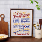 Our Family Recipe Frame | Kitchen Wall Frame