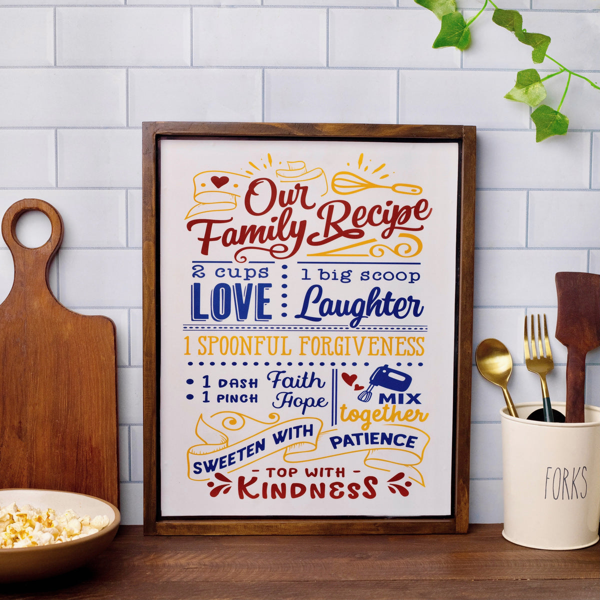Our Family Recipe Frame | Kitchen Wall Frame