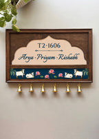 Pichwai Name Plate With Brass Bells