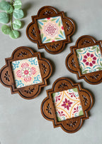 Moroccan Wooden Wall Art- Set of Four