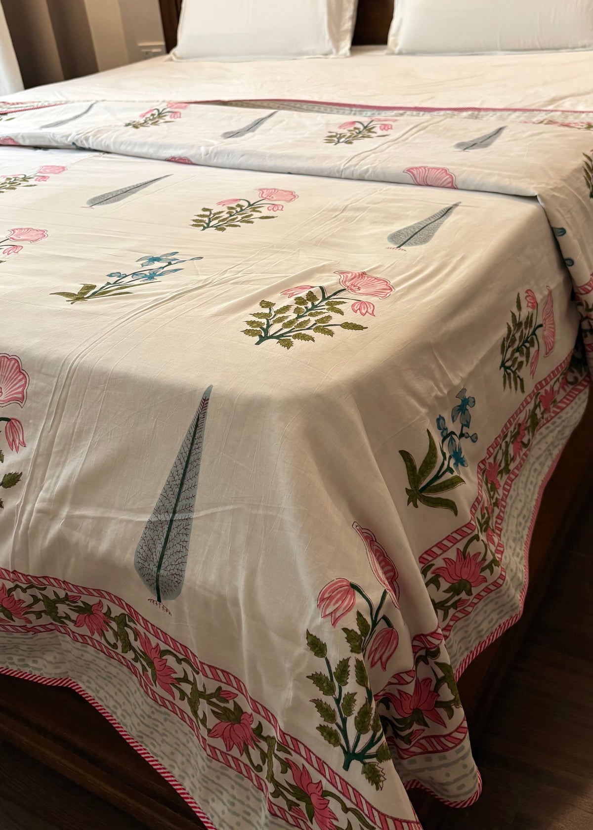 Bahar 100% Mulmul Cotton Reversible AC Dohar – Hand Block Printed