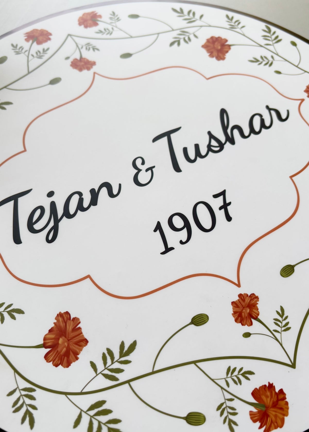 Marigold Round Name Plate