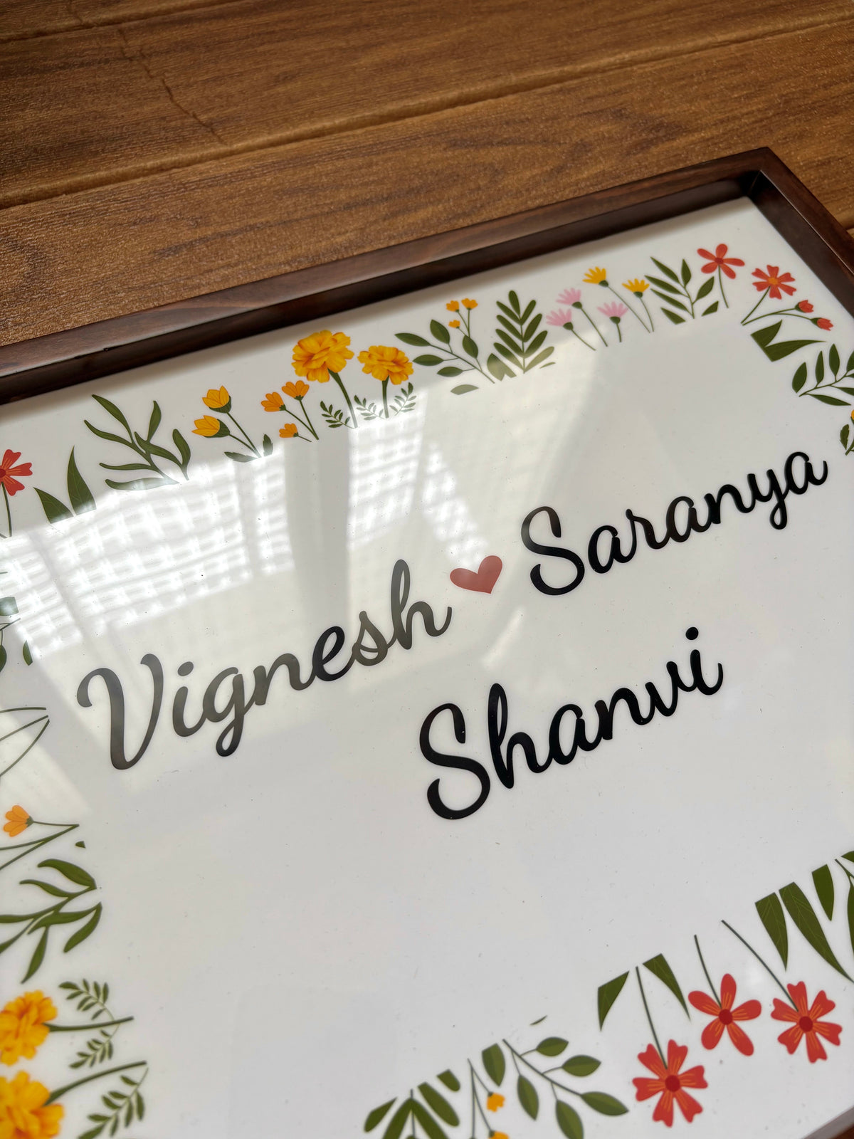 Floral Bliss Name Plate for Home