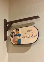 My Happy Home – Ghibli Art Inspired Name Plate with Wooden Bracket