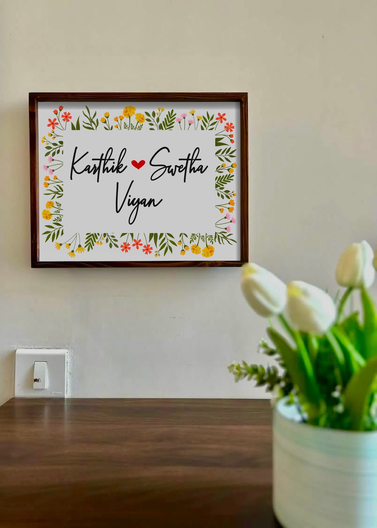 Floral Bliss Name Plate for Home - Decor By The Way
