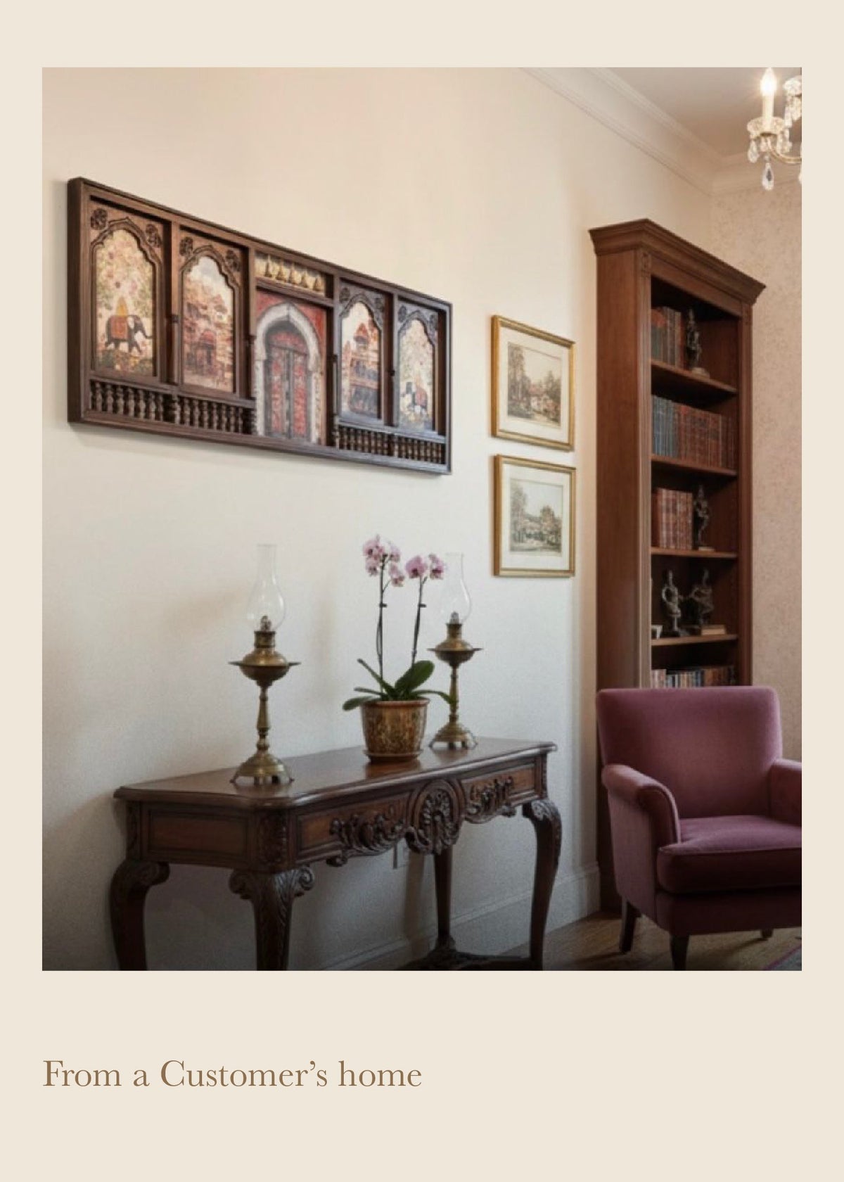 Meera Mahal Wooden Wall Decor – Grand 3D Wooden Artwork for Luxurious Interiors