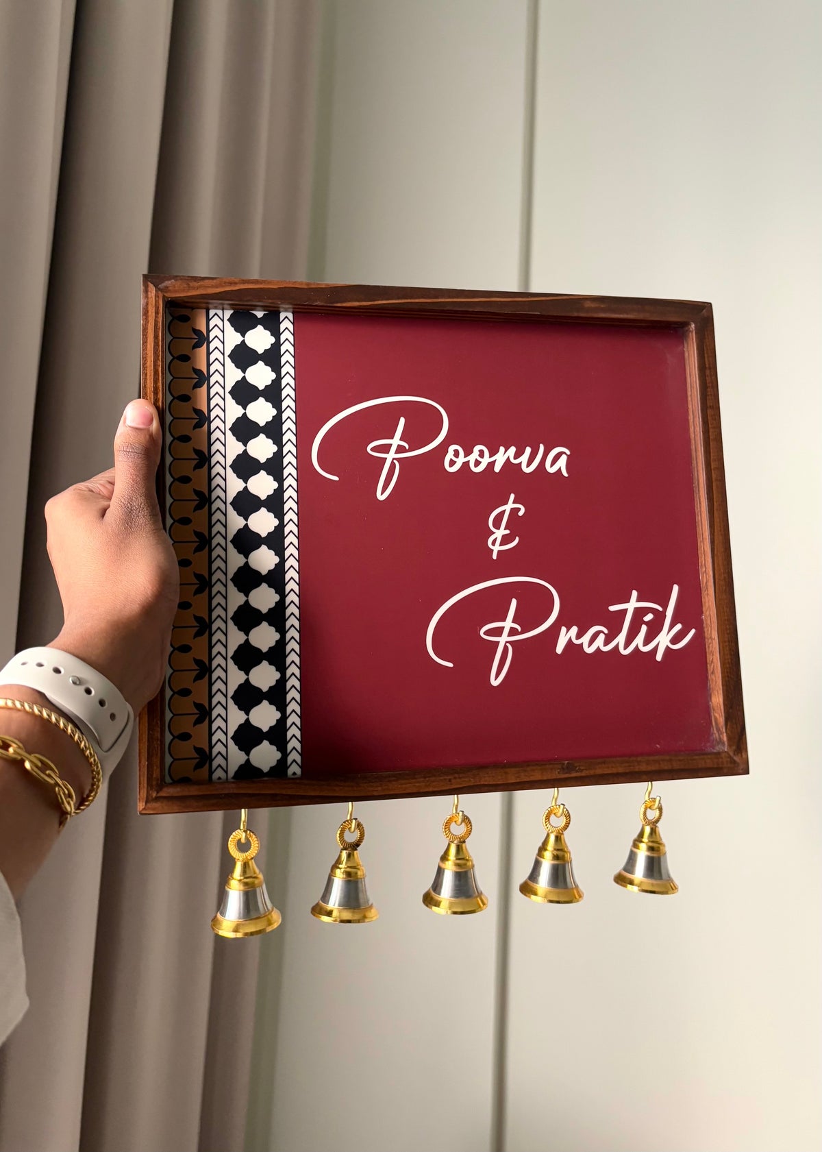 Name Plate For Home, Traditional Name Plate with bells