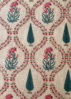 Gulaal Raag Hand Block Printed Soft Jute Bedsheet Set
