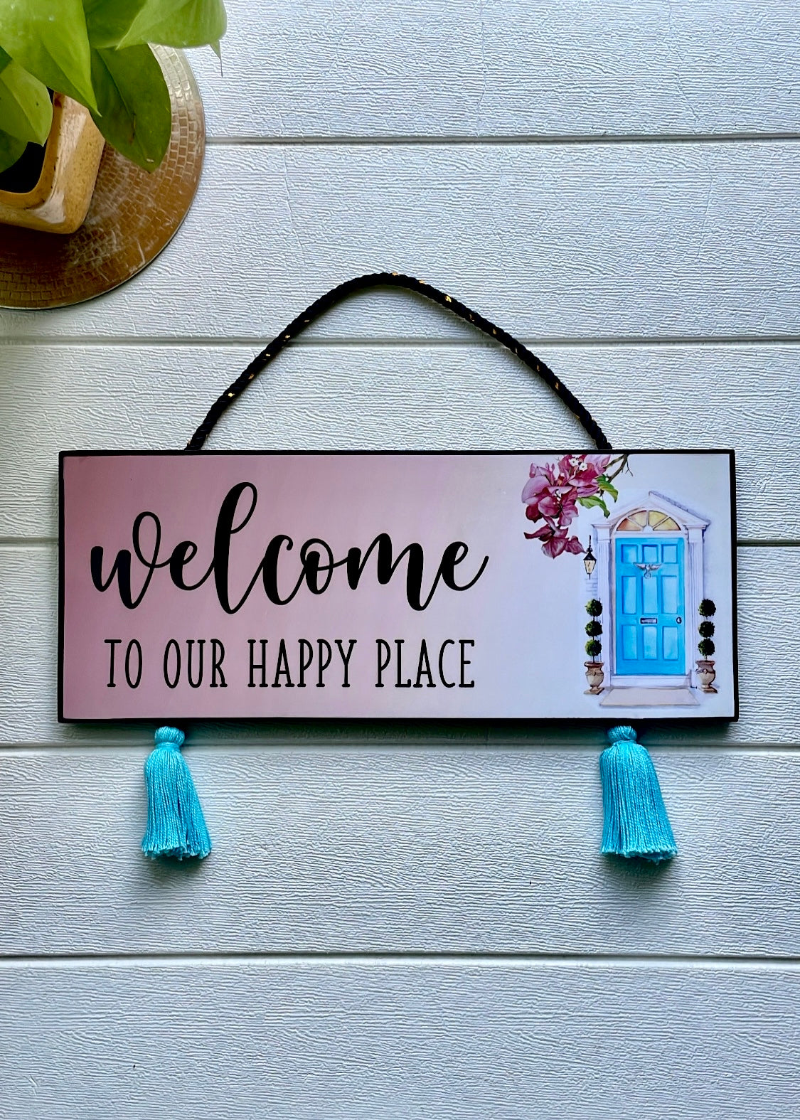 Welcome to Our Happy Place Pink Hanging