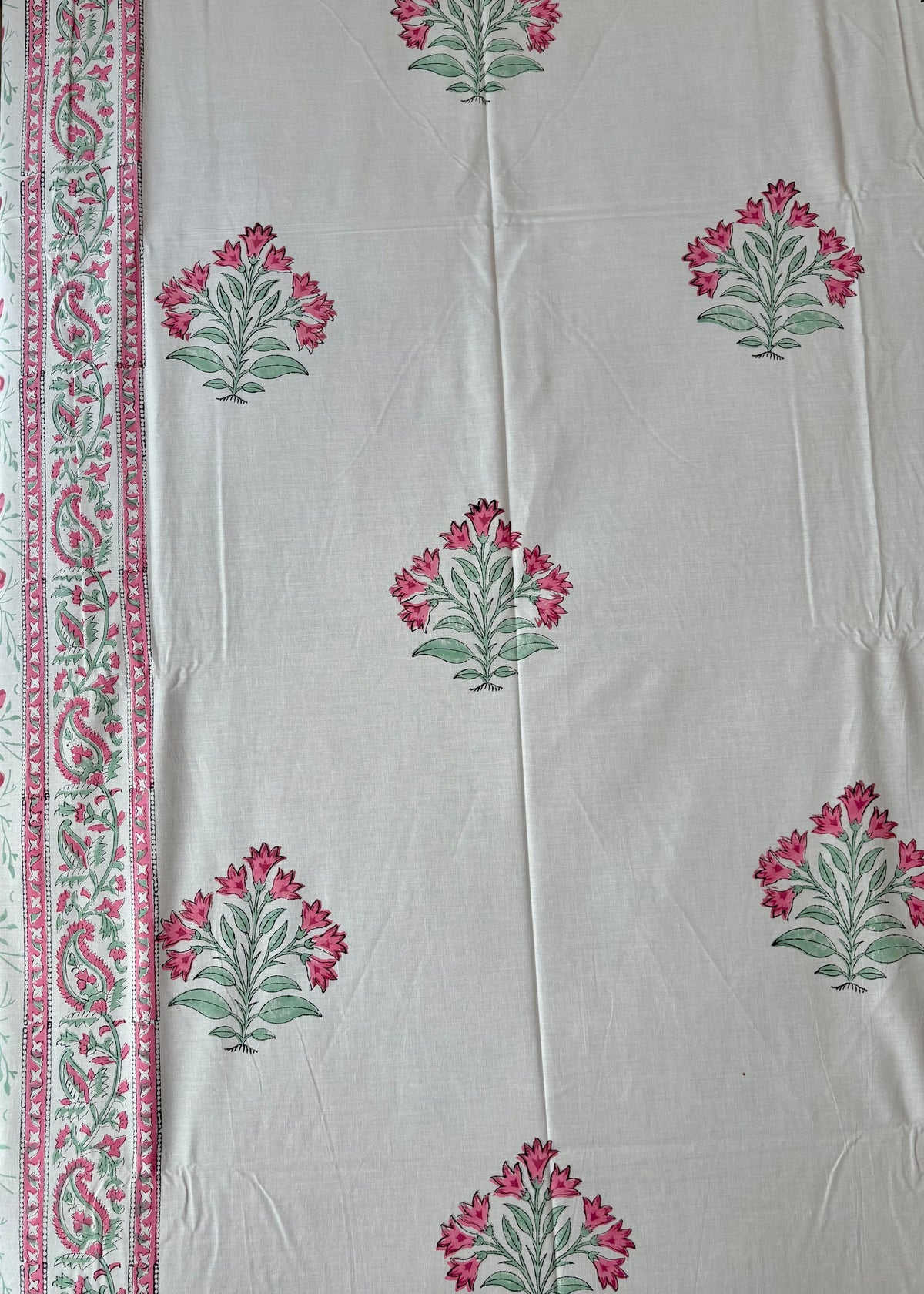 Mehek 100% Cotton Hand Block Printed 300 TC Bedsheet Set