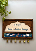 Pichwai Name Plate With Brass Bells