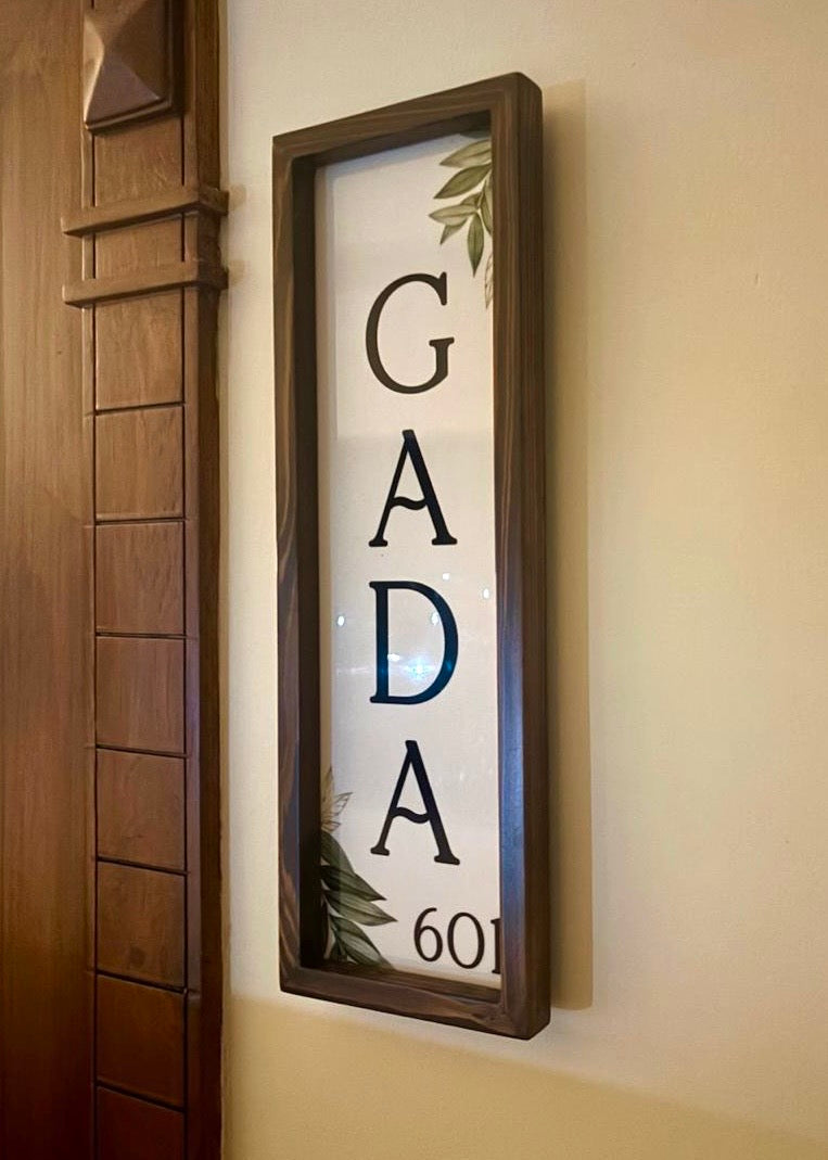 Evergreen Vertical Name Plate