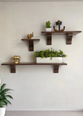 Vintage Wooden Wall Shelf- Set of Three