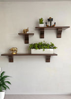 Vintage Wooden Wall Shelf- Set of Three