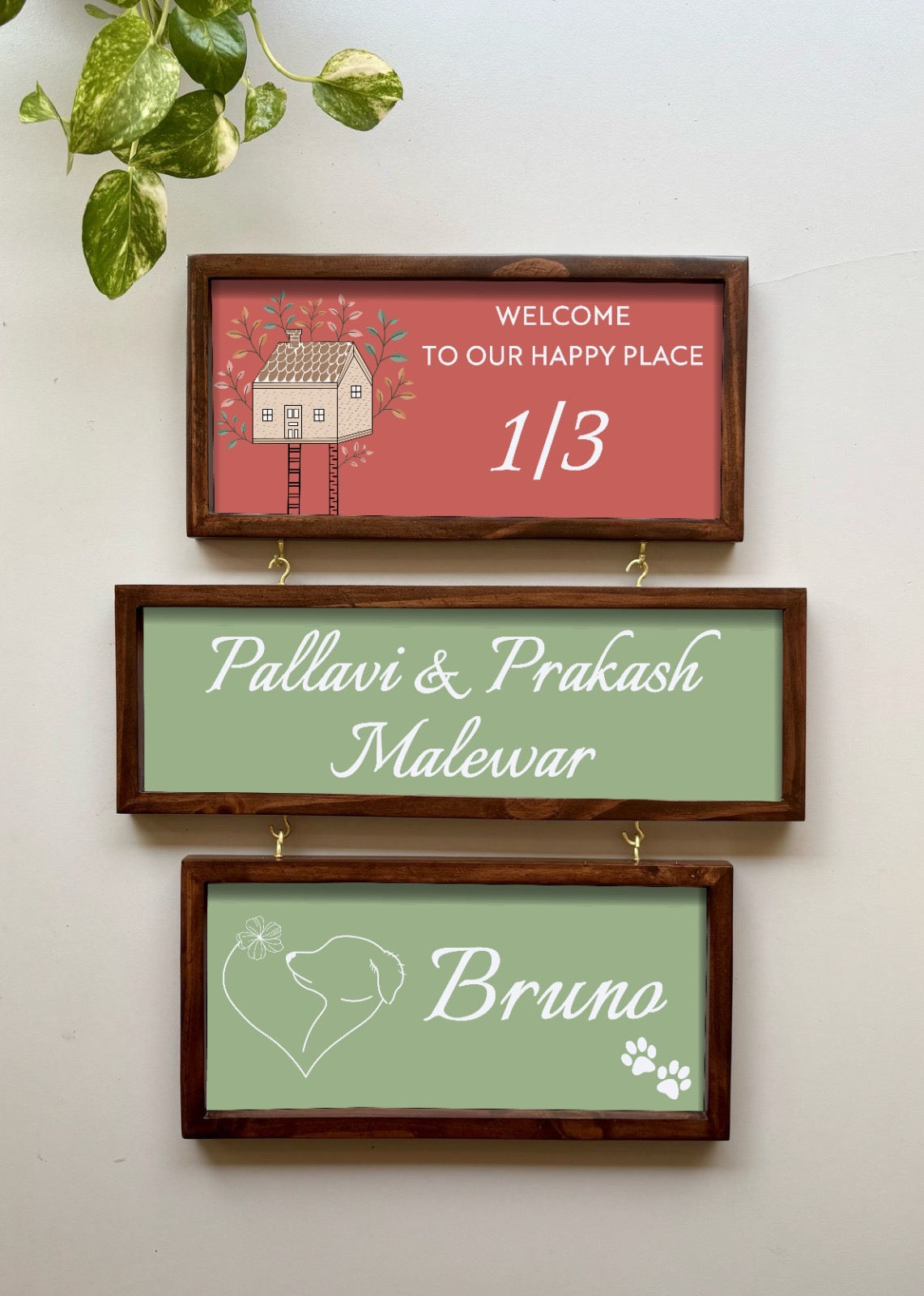 Customisable Hanging Wooden Nameplate - Decor By The Way