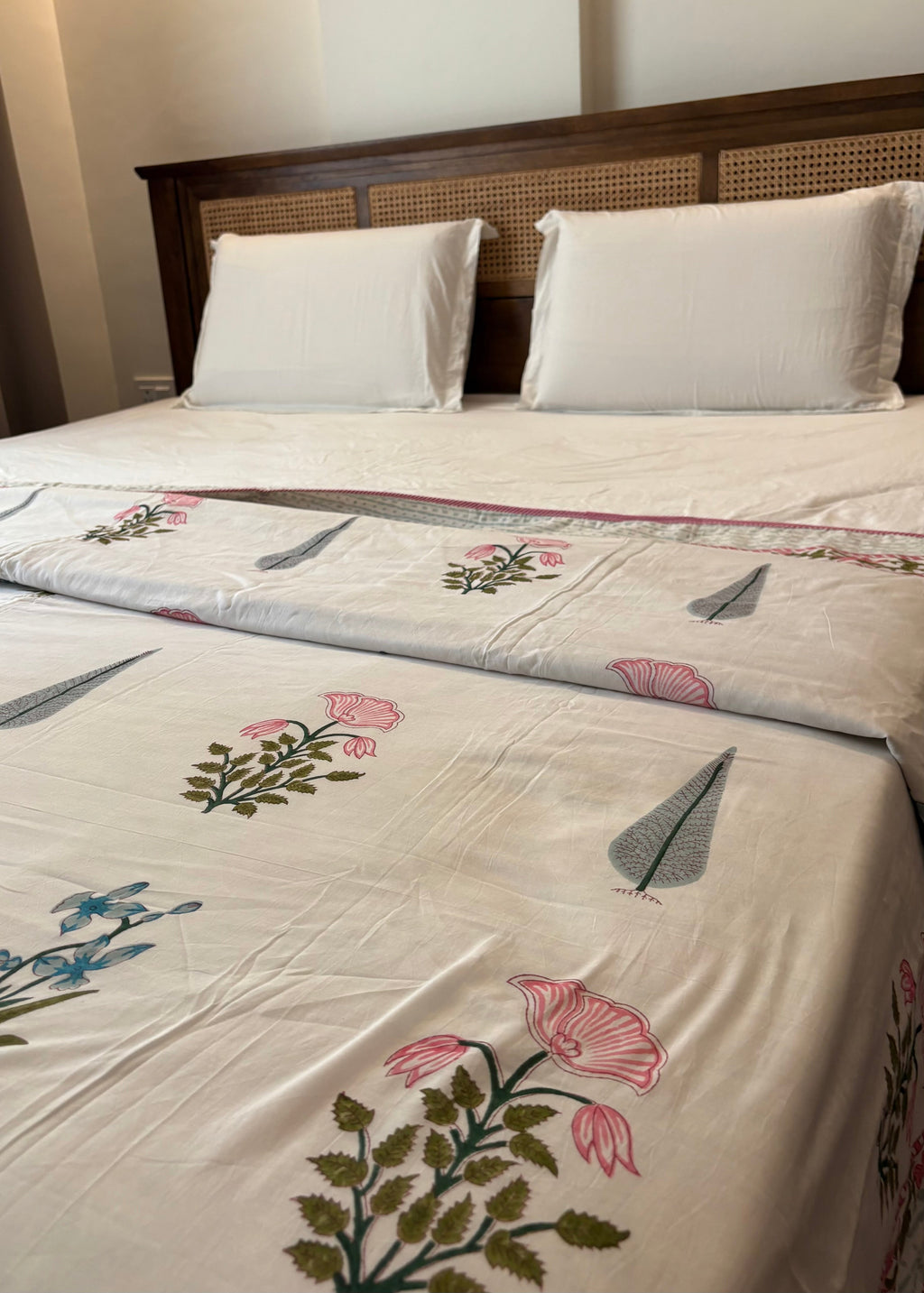 Bahar 100% Mulmul Cotton Reversible AC Dohar – Hand Block Printed
