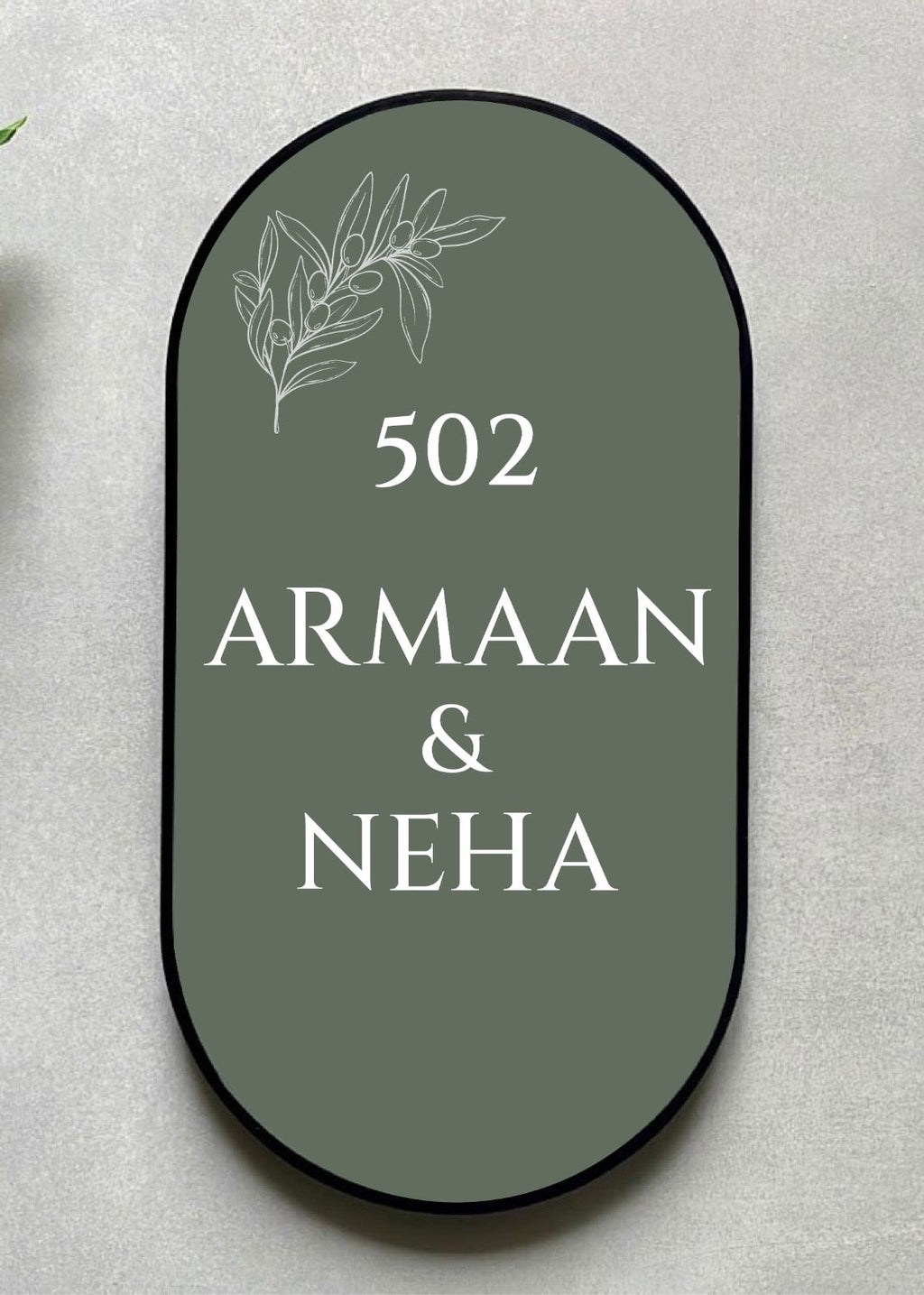 Olive Vertical Name Plate