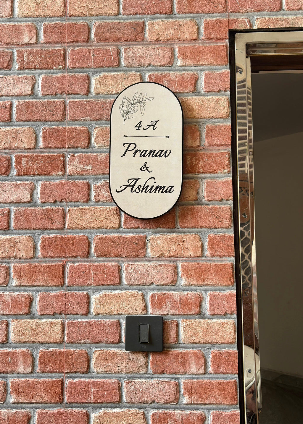 Olive Vertical Name Plate