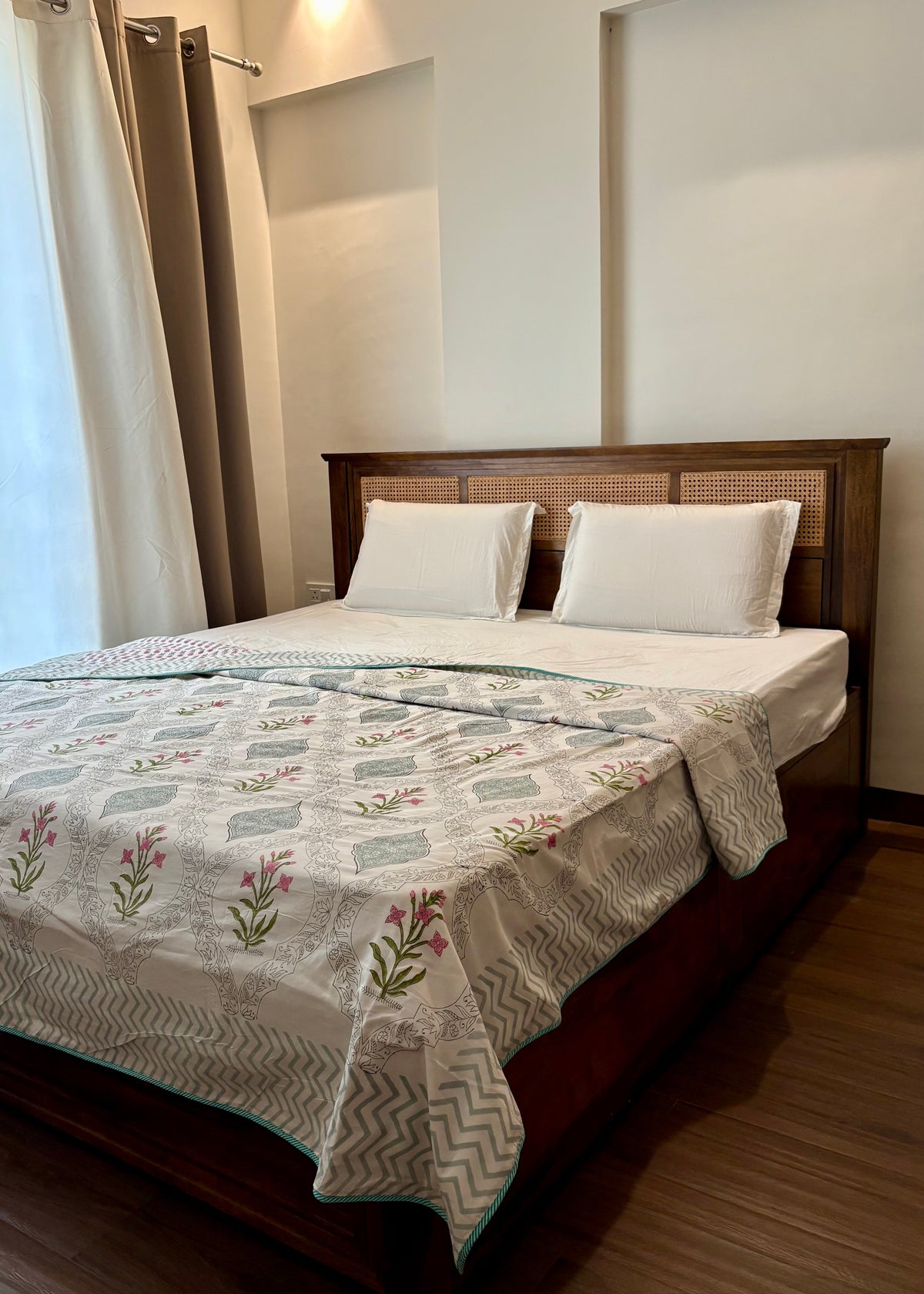 Mehzica 100% Mulmul Cotton Reversible AC Dohar – Hand Block Printed