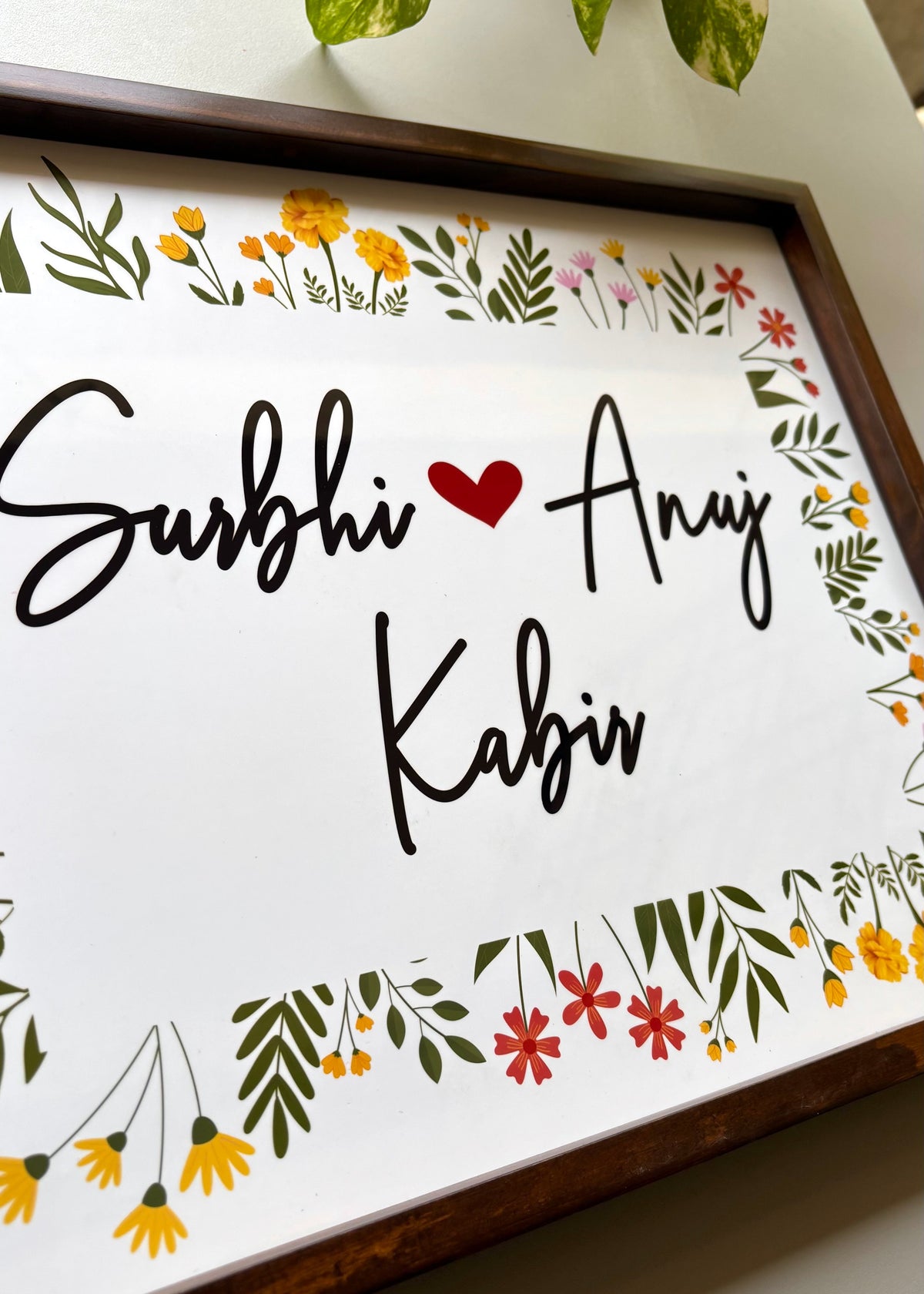 Floral Bliss Name Plate for Home