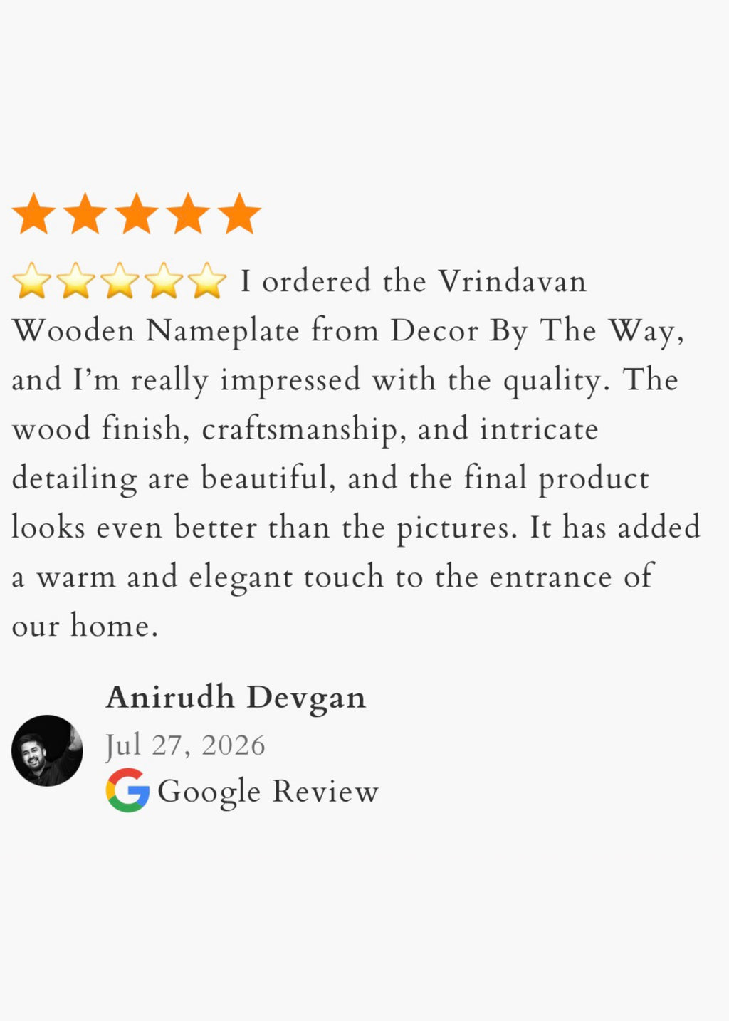Vrindavan - Wooden Nameplate for Home with Brass Bell