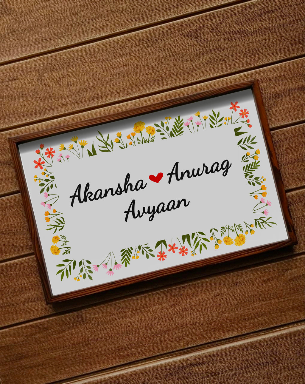 Floral Bliss Name Plate for Home - Decor By The Way