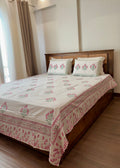 Mehek 100% Cotton Hand Block Printed 300 TC Bedsheet Set