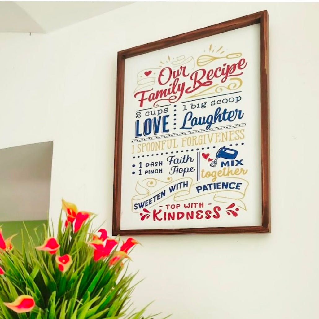 Our Family Recipe Frame | Kitchen Wall Frame