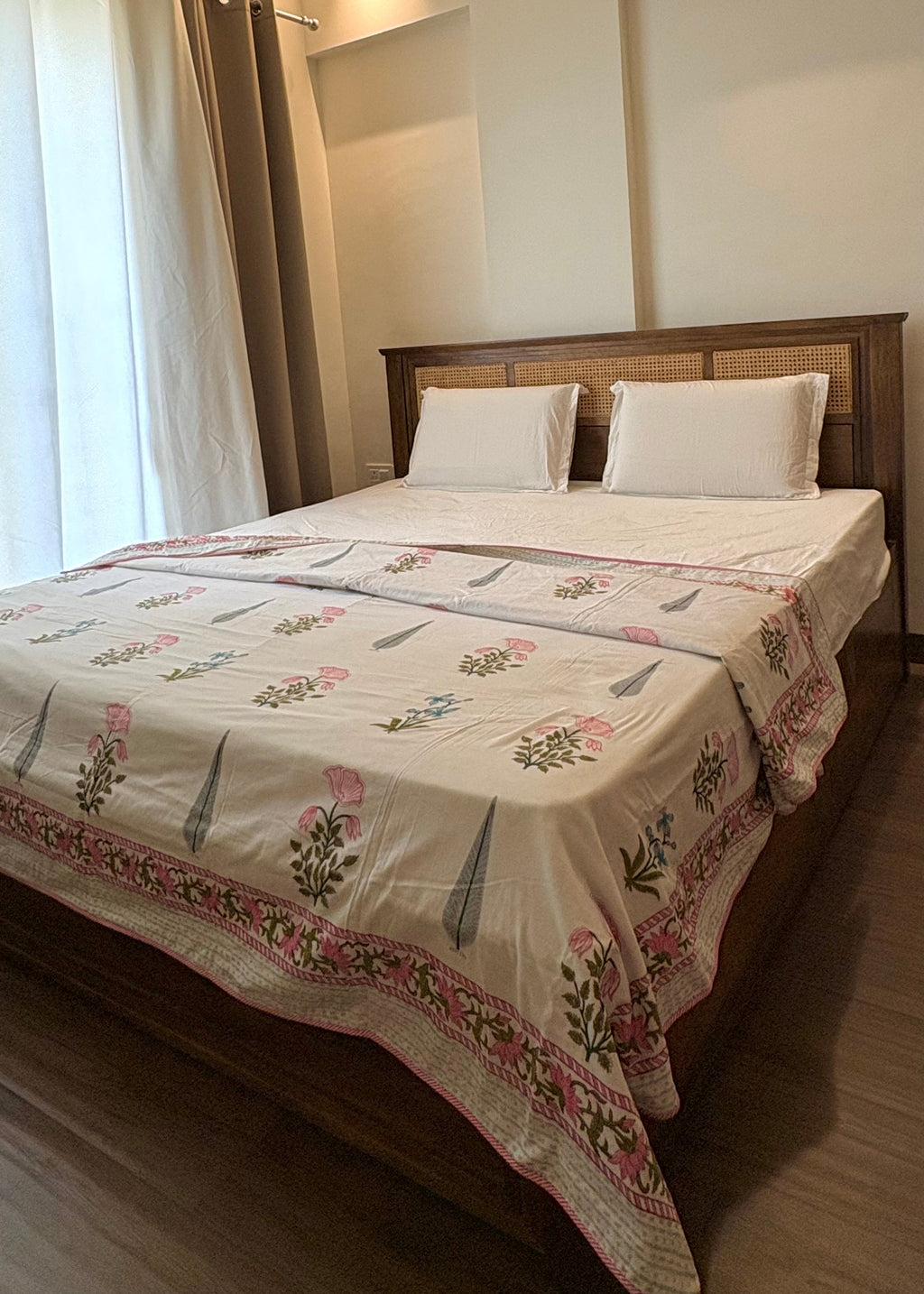 Bahar 100% Mulmul Cotton Reversible AC Dohar – Hand Block Printed