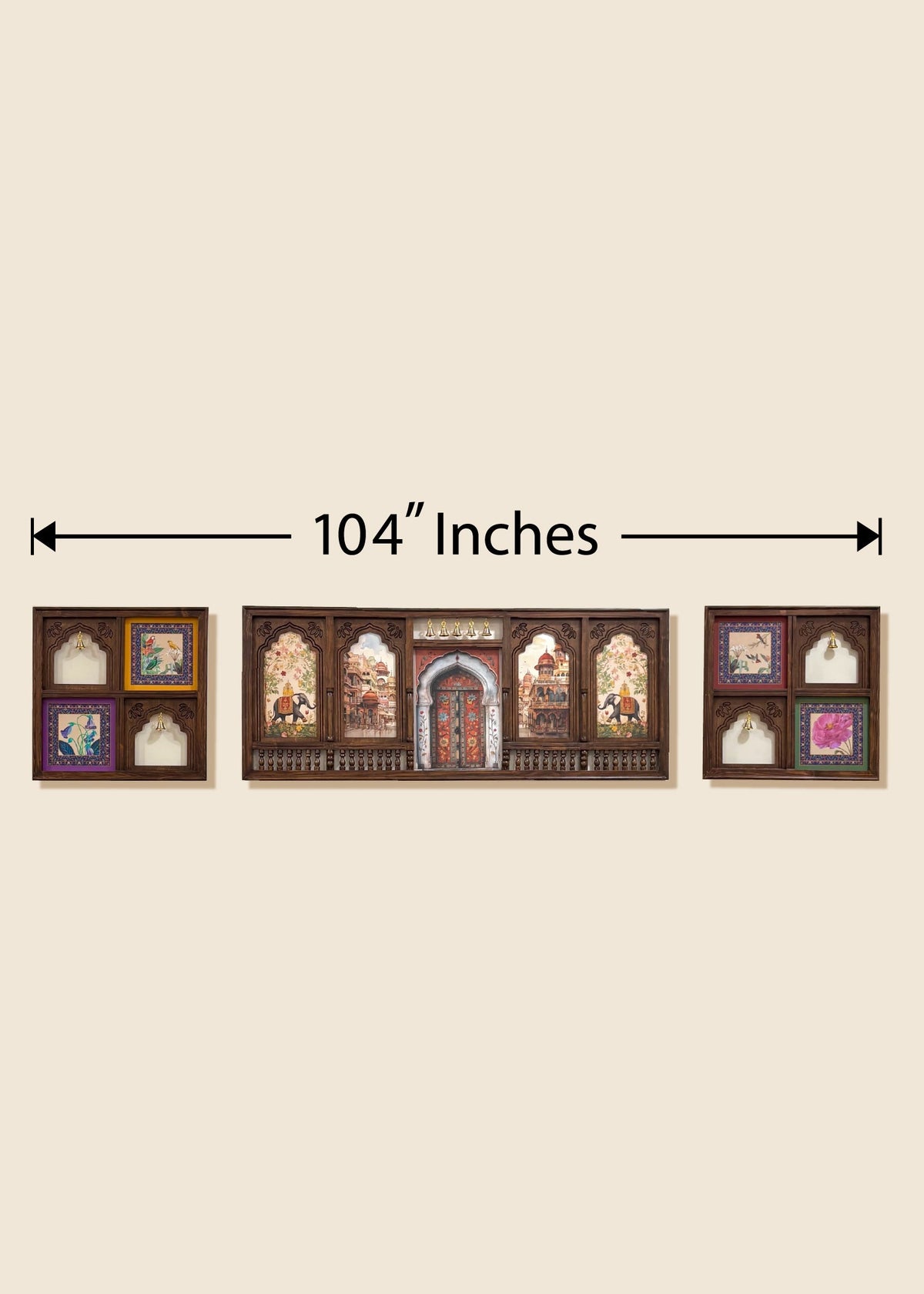 Meera Mahal Wooden Wall Decor – Grand 3D Wooden Artwork for Luxurious Interiors