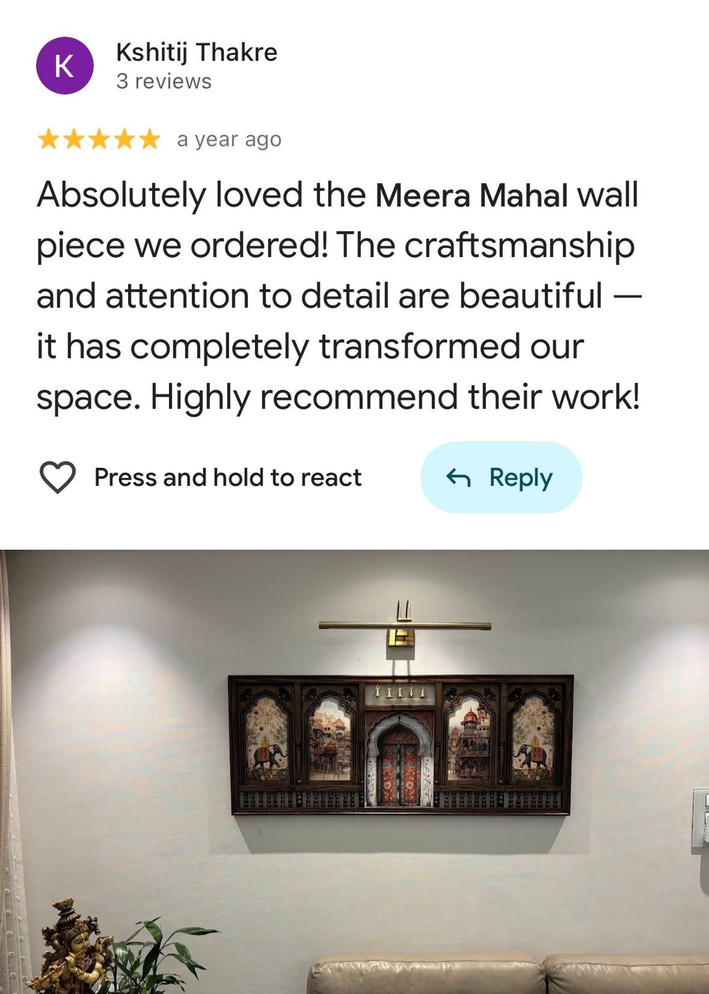 Meera Mahal Wooden Wall Decor – Grand 3D Wooden Artwork for Luxurious Interiors