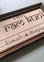 Shubh Aalay - Custom Printed Name Plate with Antique Wooden Frame