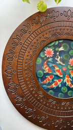 Koi Fish Handcrafted Wooden Wall Art- Symbol of Prosperity & Serenity
