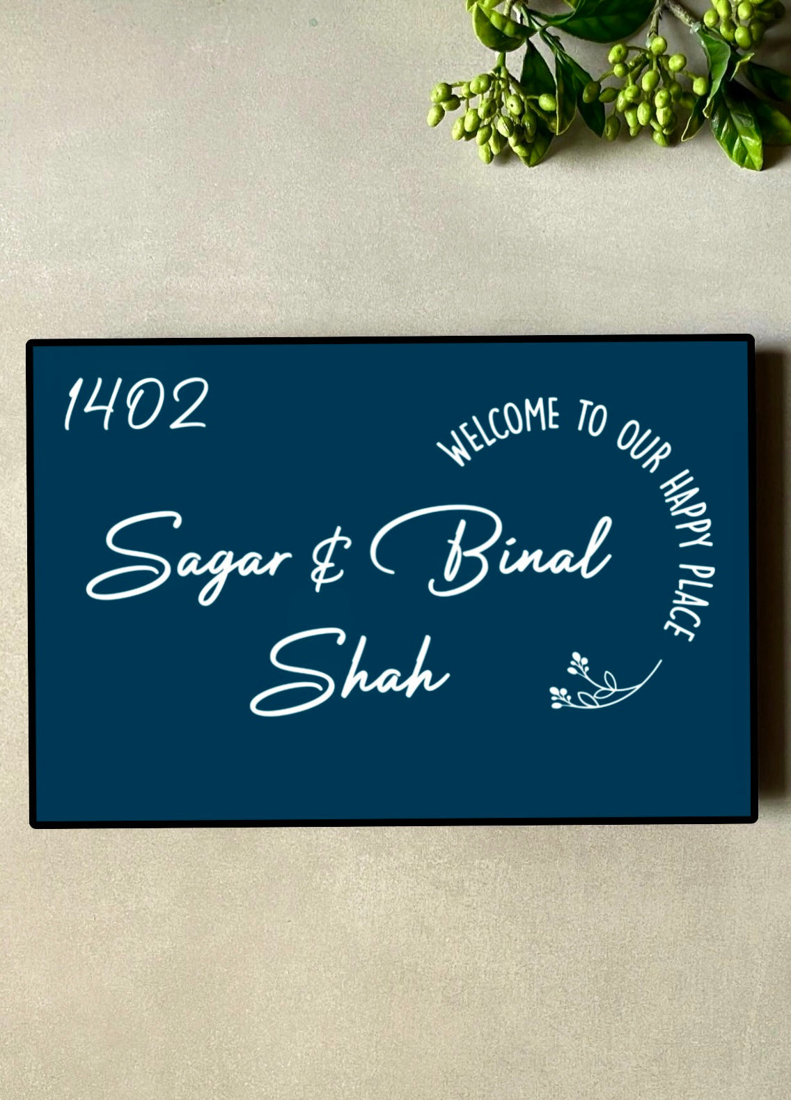 Welcome to Our Happy Place Name Sign