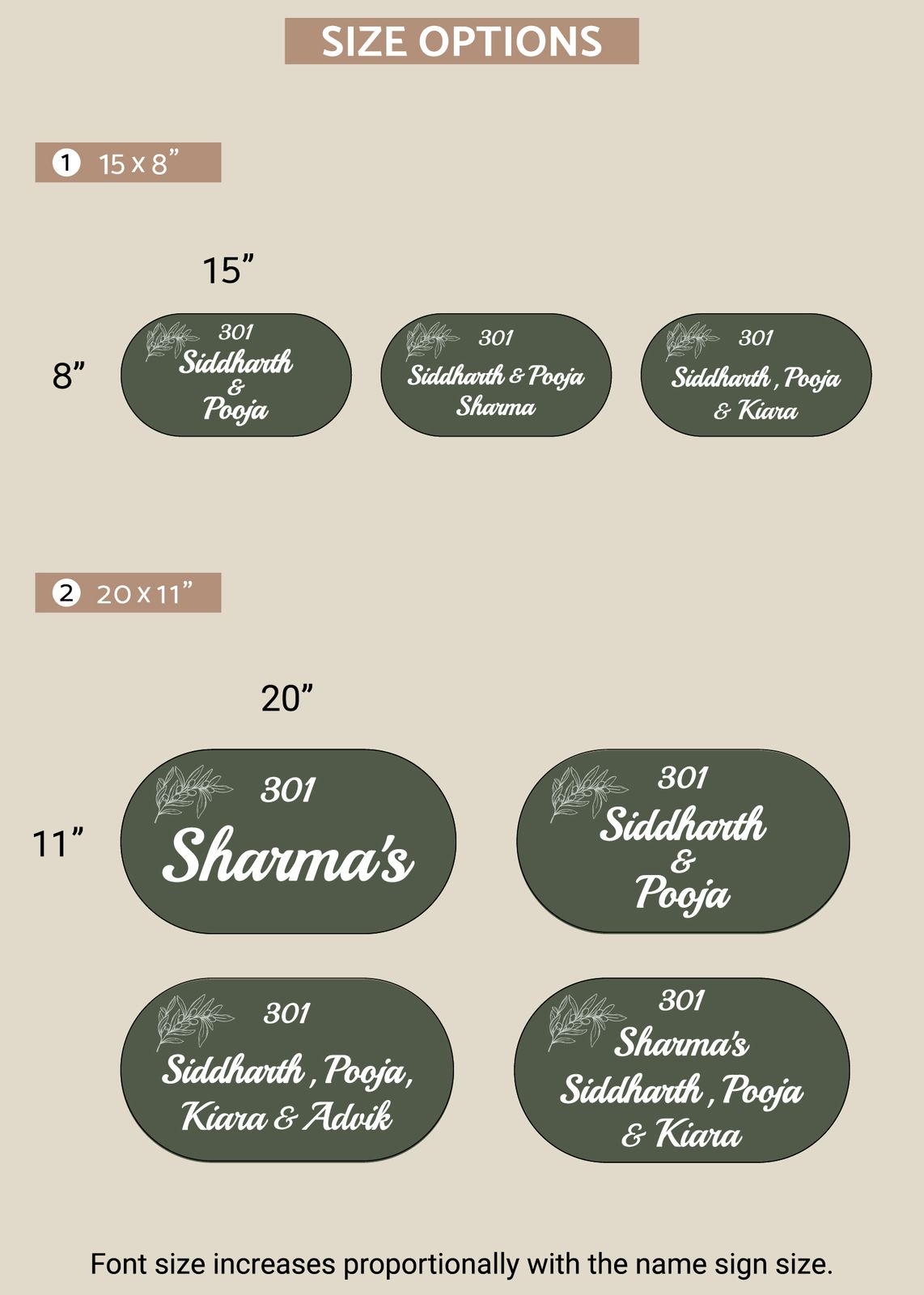 Olive Name Plate